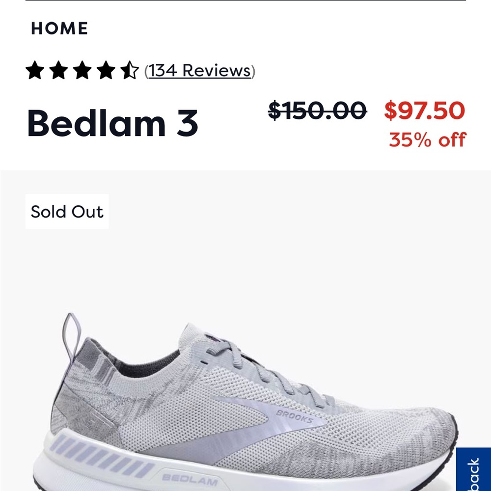 Brooks Bedlam 3 running shoe White and Gray Athletic Shoes
